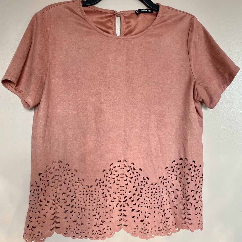 SHEIN Scallop Laser Cutout Top